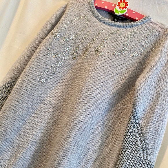 Guess RHINESTONE LOGO Winter Christmas Holidays SWEATER DRESS size 7 - Picture 11 of 11